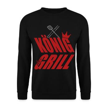 König am Grill Grillbesteck - Unisex Pullover - Schwarz - Vorne - Alina (178cm) & Michal (187cm)