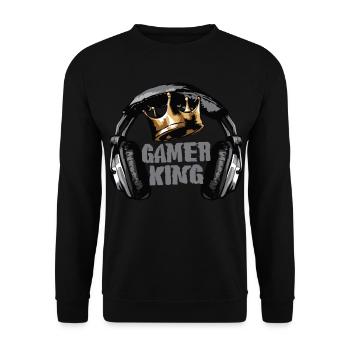 Couronne du roi du joueur - Sweat-shirt Unisexe - noir - Devant - Alina (178cm) & Michal (187cm)