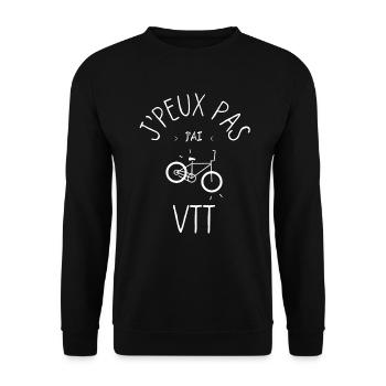 Je peux pas j'ai vtt - Sweat-shirt Unisexe - noir - Devant - Alina (178cm) & Michal (187cm)