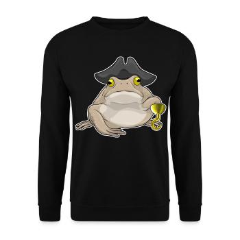 Chapeau de pirate de grenouille - Sweat-shirt Unisexe - noir - Devant - Alina (178cm) & Michal (187cm)