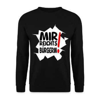 reicht mir Bürgerin II - Unisex Pullover - Schwarz - Vorne - Alina (178cm) & Michal (187cm)