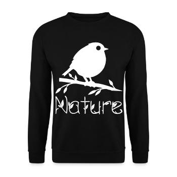 Nature is waking up (white) - Unisex Sweatshirt - black - Front - Alina (178cm) & Michal (187cm)
