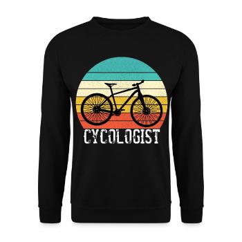 Cycologist Funny Vintage Cycling Cyclist - Unisex Pullover - Schwarz - Vorne - Alina (178cm) & Michal (187cm)
