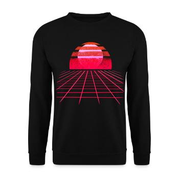 Sunset Vaporwave Retro Wave - Unisex Pullover - Schwarz - Vorne - Alina (178cm) & Michal (187cm)