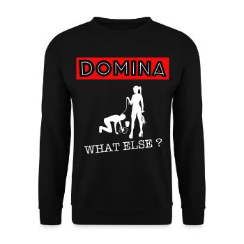 Dominatrice maîtresse quoi d’autre? - Sweat-shirt Unisexe - noir - Devant - Alina (178cm) & Michal (187cm)