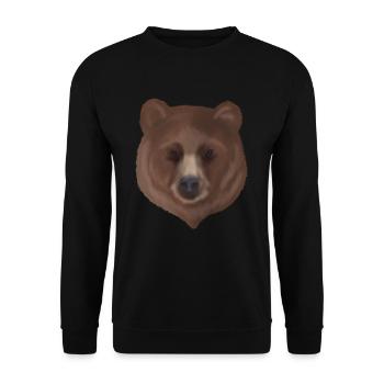 Grizzlybär Portrait - Unisex Pullover - Schwarz - Vorne - Alina (178cm) & Michal (187cm)