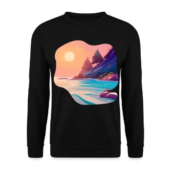 Vacances Sunrise Sea Island - Sweat-shirt Unisexe - noir - Devant - Alina (178cm) & Michal (187cm)