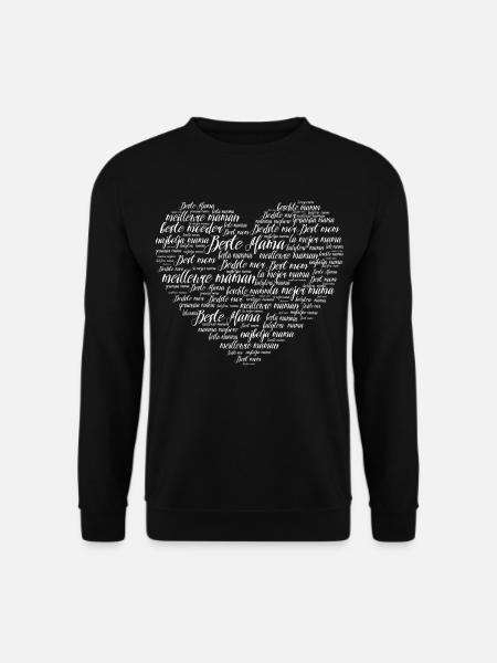 Beste Mama Herz Wortwolke Geschenk - Unisex Pullover - Schwarz