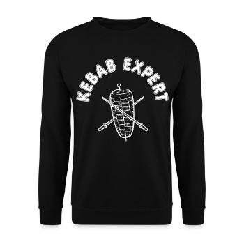 Kebab Expert Kebab Grill - Unisex Sweatshirt - black - Front - Alina (178cm) & Michal (187cm)