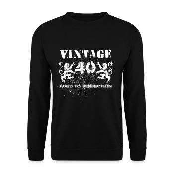 40th Birthday - Unisex Sweatshirt - black - Front - Alina (178cm) & Michal (187cm)