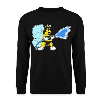 Bee Firefighter Fire Hose Fire Brigade - Unisex Sweatshirt - black - Front - Alina (178cm) & Michal (187cm)