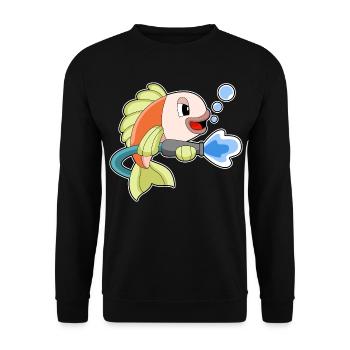 Fish Firefighter Fire Hose Fire Hose Fire Brigade - Unisex Sweatshirt - black - Front - Alina (178cm) & Michal (187cm)