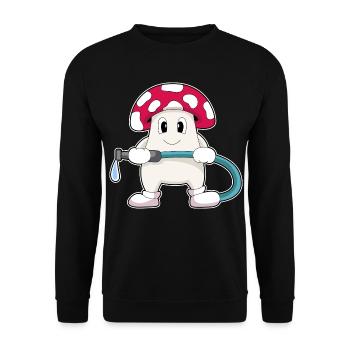 Mushroom Firefighter Fire Hose Fire Brigade - Unisex Sweatshirt - black - Front - Alina (178cm) & Michal (187cm)