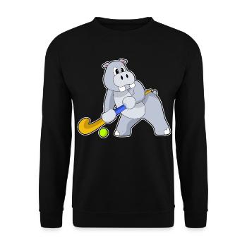 Hippopotamus Hockey sur gazon Stick - Sweat-shirt Unisexe - noir - Devant - Alina (178cm) & Michal (187cm)