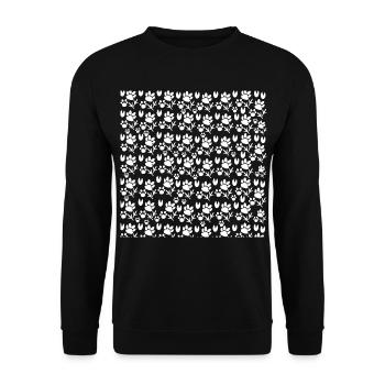Tierspuren Muster Digitales Tierpfoten T-Shirt - Unisex Pullover - Schwarz - Vorne - Alina (178cm) & Michal (187cm)