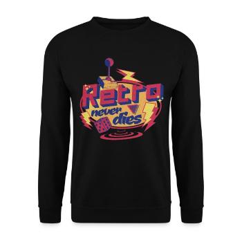 Retro Never Dies - Unisex Sweatshirt - black - Front - Alina (178cm) & Michal (187cm)