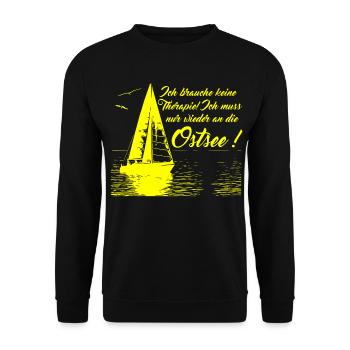 Keine Therapie ich muss nur wieder an die Ostsee - Unisex Pullover - Schwarz - Vorne - Alina (178cm) & Michal (187cm)