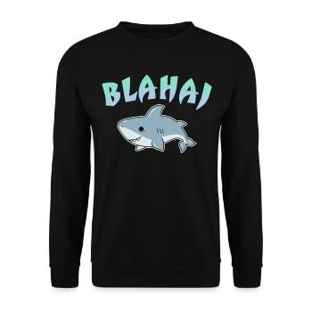blåhaj - Blahaj Love T-Shirt - - Unisex Sweatshirt - black - Front - Alina (178cm) & Michal (187cm)