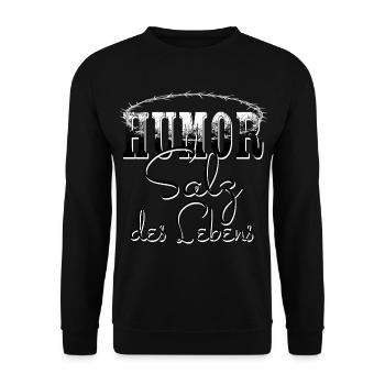 Humor Salz des Lebens - Unisex Pullover - Schwarz - Vorne - Alina (178cm) & Michal (187cm)