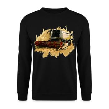Lexion 550 Combine Harvester - Unisex Sweatshirt - black - Front - Alina (178cm) & Michal (187cm)