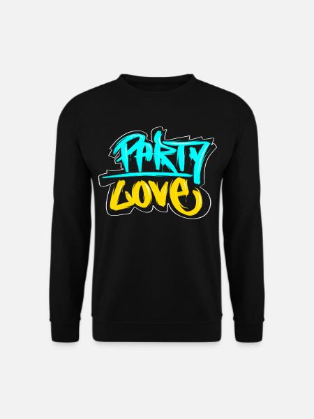 Party Love Graffiti Druck - Unisex Pullover - Schwarz