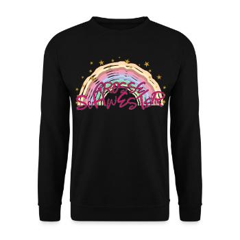 Grosse Schwester Familie Geburt - Unisex Pullover - Schwarz - Vorne - Alina (178cm) & Michal (187cm)