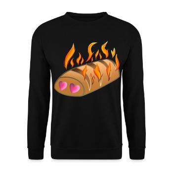 L'amour d'une brioche chaude ! Par Pousse2Bambou ! - Sweat-shirt Unisexe - noir - Devant - Alina (178cm) & Michal (187cm)