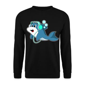 Musique casque Delfin - Sweat-shirt Unisexe - noir - Devant - Alina (178cm) & Michal (187cm)