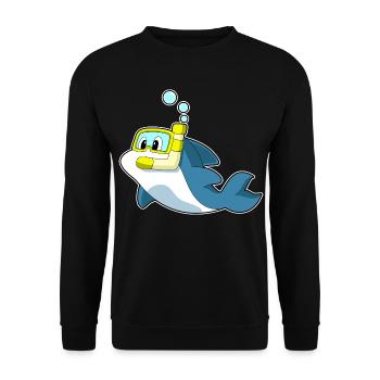 Plongée en apnée avec plongeur de dauphins - Sweat-shirt Unisexe - noir - Devant - Alina (178cm) & Michal (187cm)