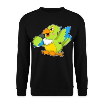 Parrot Singer Microphone Singing - Unisex Sweatshirt - black - Front - Alina (178cm) & Michal (187cm)