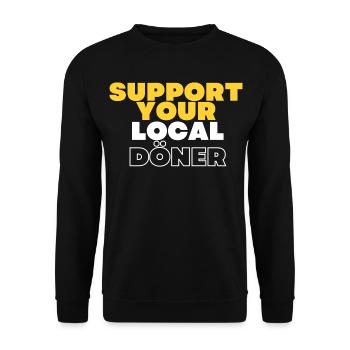 Döner Kebab Dönerliebhaber - Unisex Pullover - Schwarz - Vorne - Alina (178cm) & Michal (187cm)
