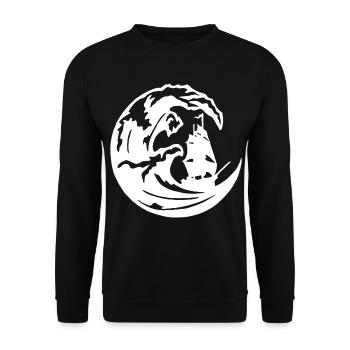 Den store hvide bølge - Unisex sweater - sort - Foran - Alina (178cm) & Michal (187cm)