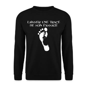 Laisser une trace de son passage (blanc) - Sweat-shirt Unisexe - noir - Devant - Alina (178cm) & Michal (187cm)