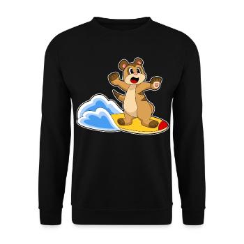 Erdmännchen Surfen Surfbrett Sommer - Unisex Pullover - Schwarz - Vorne - Alina (178cm) & Michal (187cm)