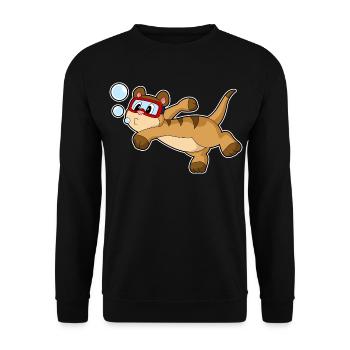 Erdmännchen Taucher Schwimmbrille Tauchen - Unisex Pullover - Schwarz - Vorne - Alina (178cm) & Michal (187cm)