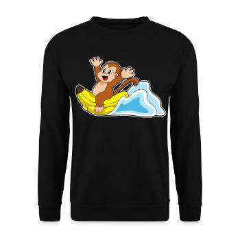 Affe Banane - Unisex Pullover - Schwarz - Vorne - Alina (178cm) & Michal (187cm)