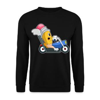 Pencil Motorcycle - Unisex Sweatshirt - black - Front - Alina (178cm) & Michal (187cm)