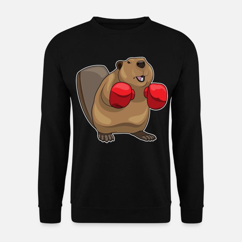 Biber Boxer Boxhandschuhe Boxen - Unisex Pullover - Schwarz