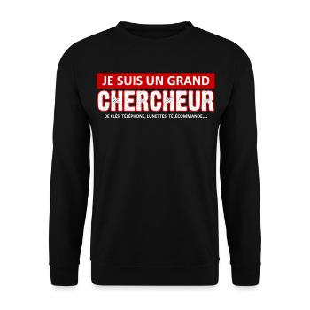 je suis un grand chercheur - Sweat-shirt Unisexe - noir - Devant - Alina (178cm) & Michal (187cm)