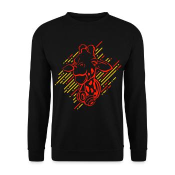 Girafe cool avec écouteurs - Sweat-shirt Unisexe - noir - Devant - Alina (178cm) & Michal (187cm)