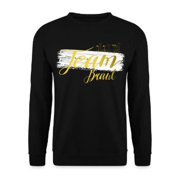 Team Braut JGA Gold Cocktail Design - Unisex Pullover - Schwarz - Vorne - Alina (178cm) & Michal (187cm)