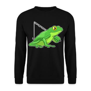 Canne à pêche Pêcheur Pêcheur Grenouille Canne à pêche - Sweat-shirt Unisexe - noir - Devant - Alina (178cm) & Michal (187cm)