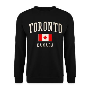 Toronto Canada Flag Vintage Print - Unisex Sweatshirt - black - Front - Alina (178cm) & Michal (187cm)