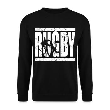Rugby is Life - Unisex Sweatshirt - black - Front - Alina (178cm) & Michal (187cm)