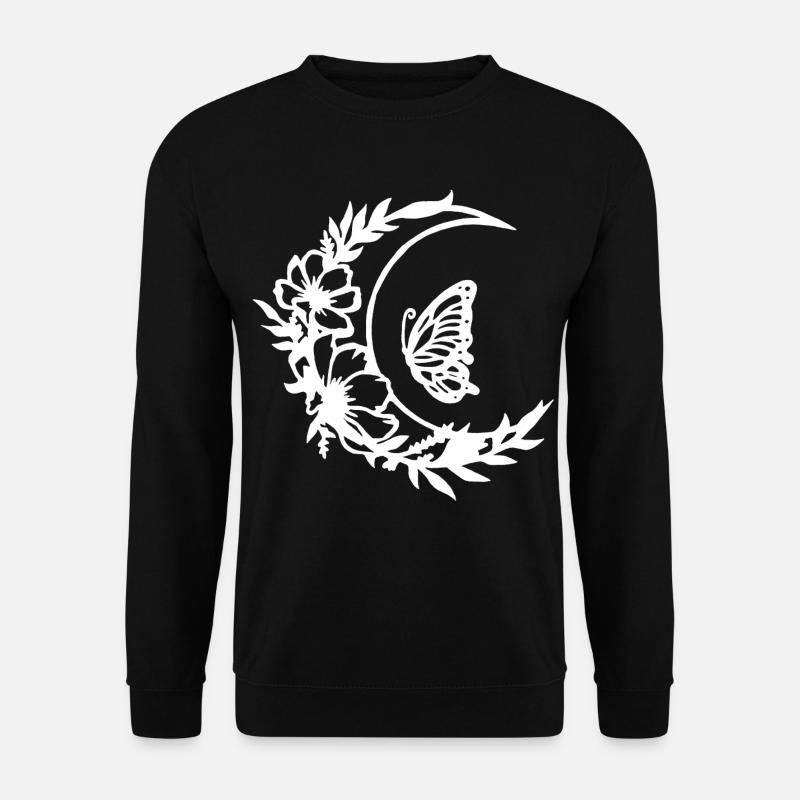 Fleurs de lune (blanc) - Sweat-shirt Unisexe - noir