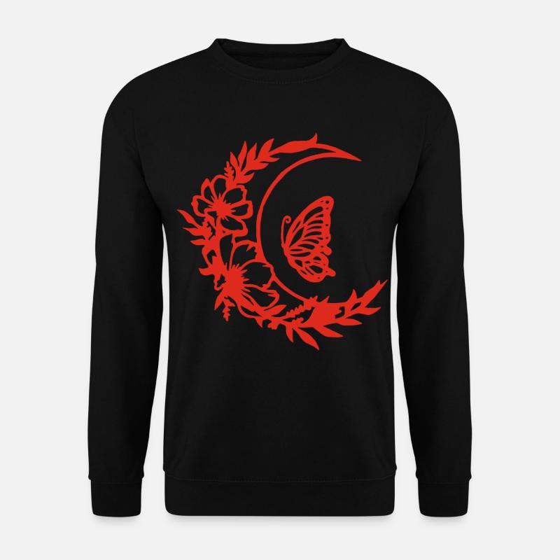 Mondblumen (rot) - Unisex Pullover - Schwarz