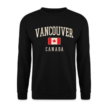 Vancouver Kanada Flag Shirt - Unisex Pullover - Schwarz - Vorne - Alina (178cm) & Michal (187cm)