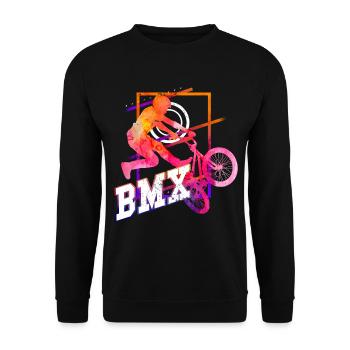 BMX Bike Biker Stunt Trick Freestyle Sport - Unisex Sweatshirt - black - Front - Alina (178cm) & Michal (187cm)
