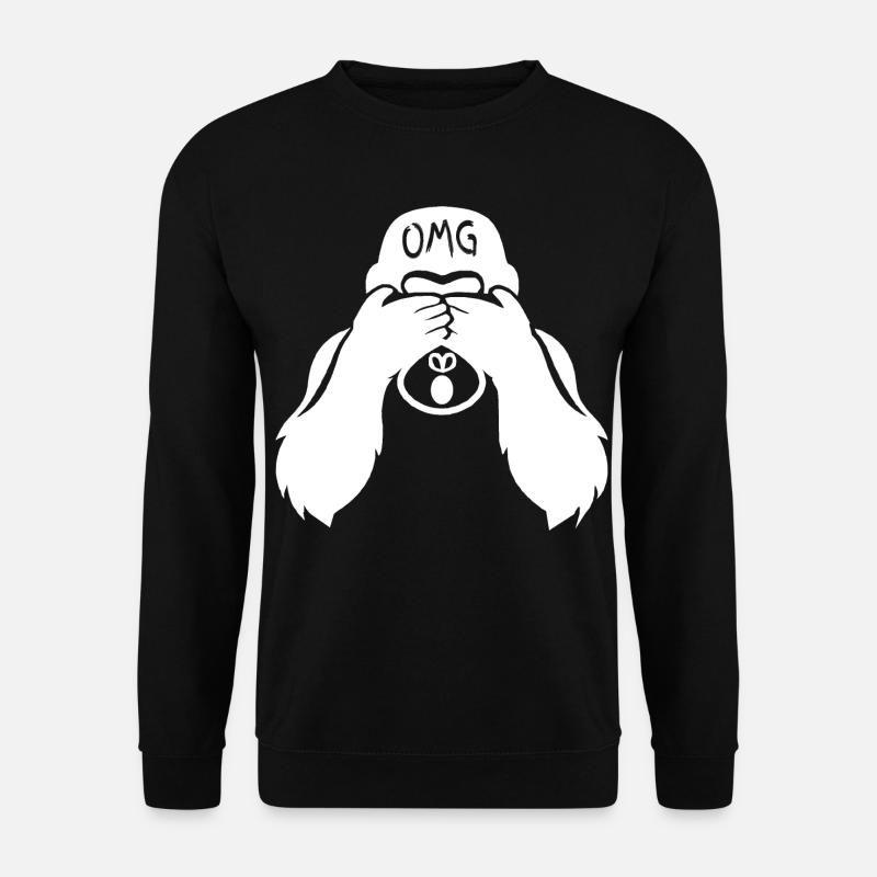 Witziger Gorilla OMG Affe - Unisex Pullover - Schwarz
