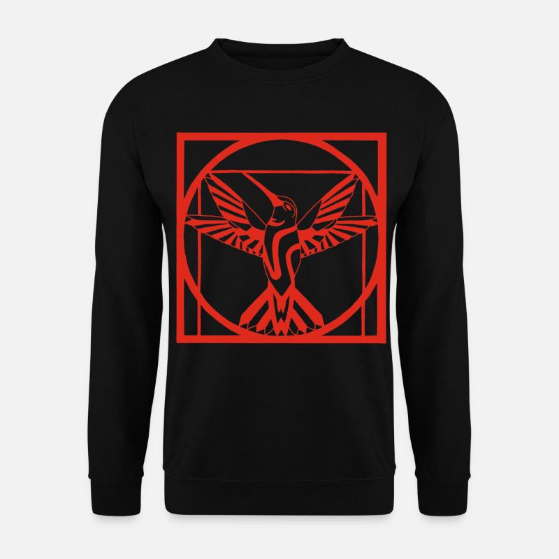 Vitruvius red bird - Unisex Sweatshirt - black